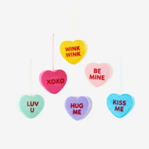 Flocked Conversation Hearts