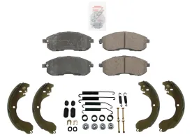 Front Ceramic Pads & Rear Brake Shoes For Nissan Cube 09-14